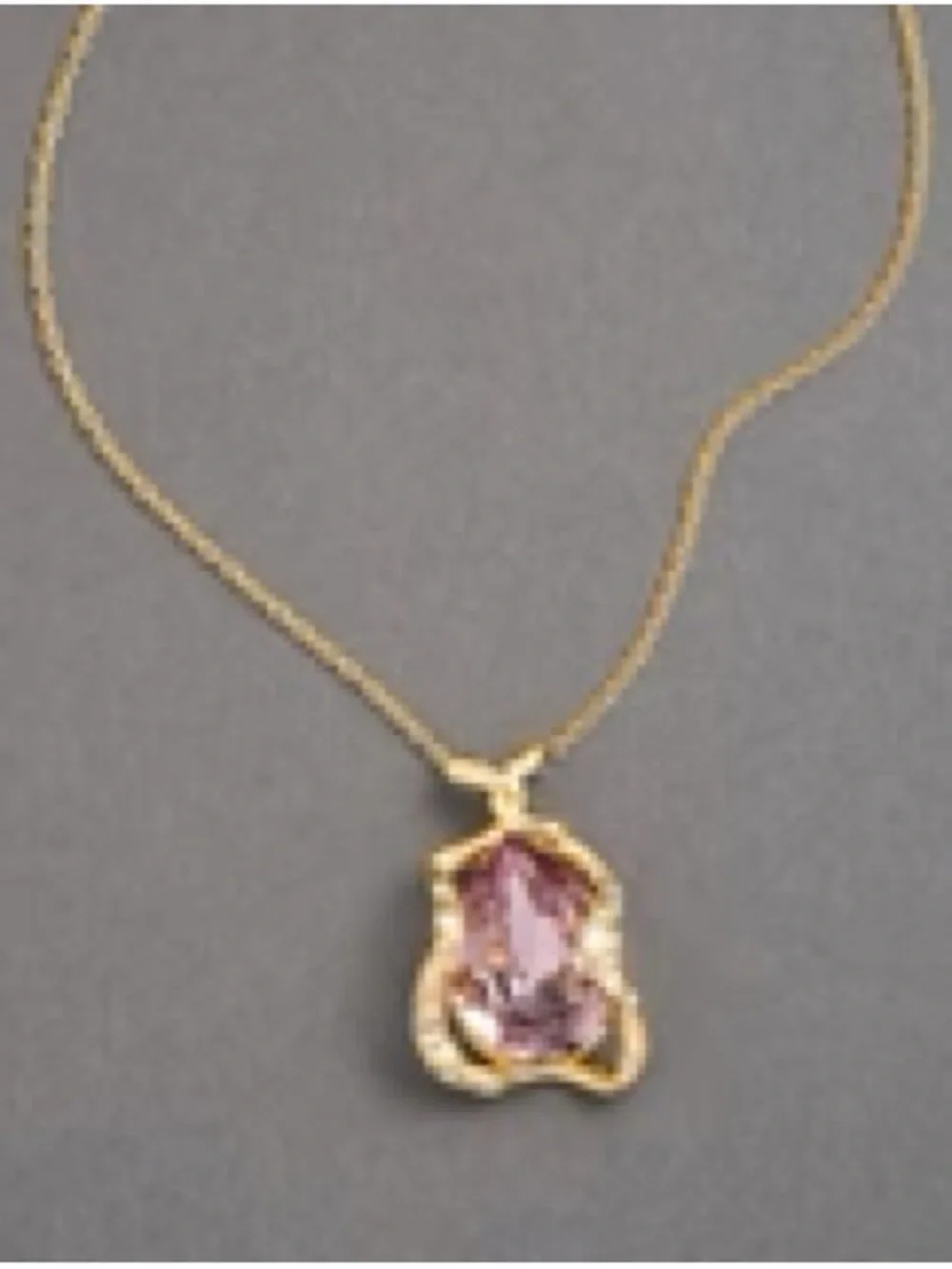 Alexis Bittar Gold Pendant Necklace with Pink Gemstone NWT
